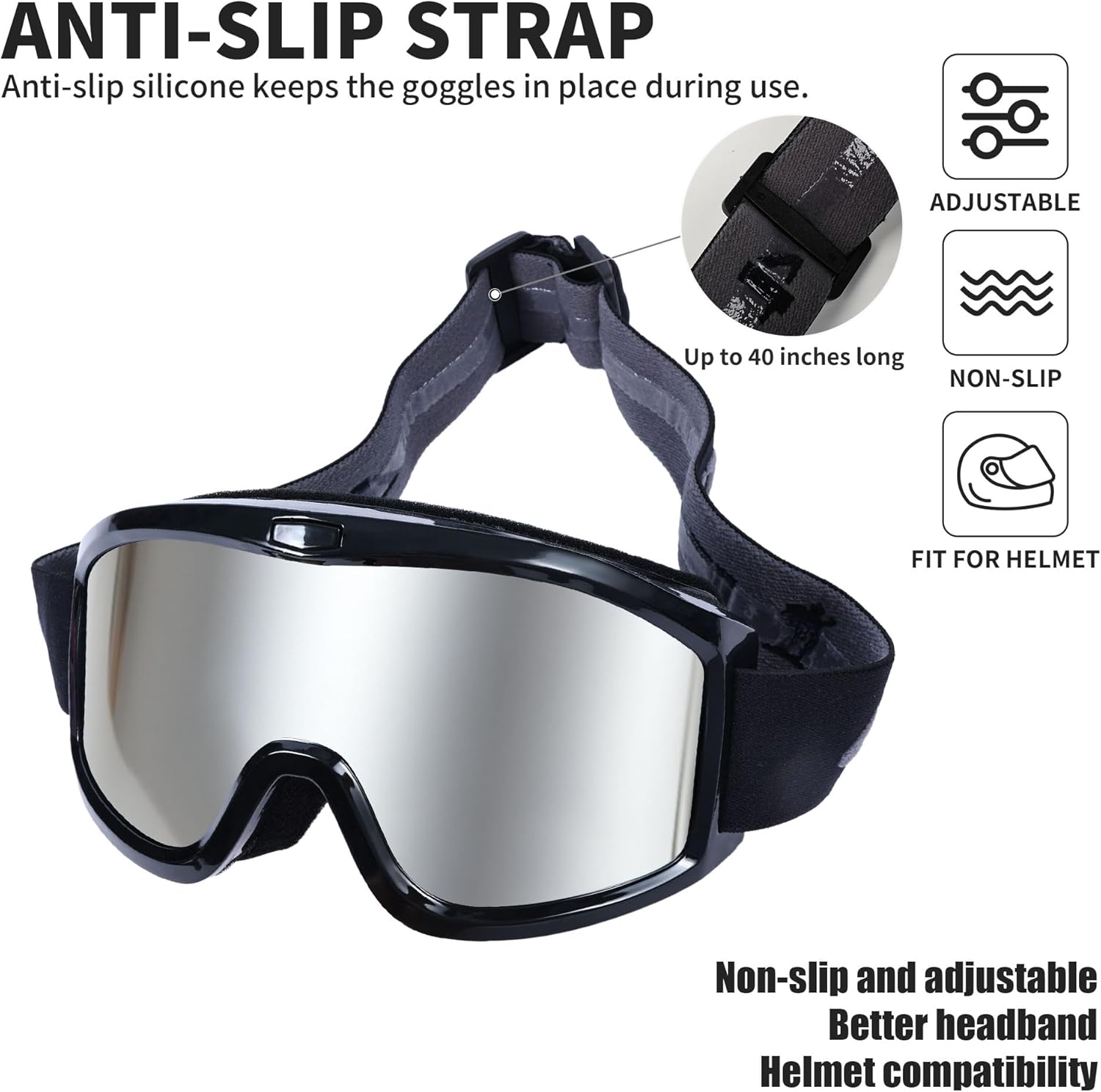 Professional Motorcycle Goggles ATV Dirt Bike Gear Motocross Riding Glasses MX & MTB Accessories Off-Road Helmet Goggles Men & Women, UV400 Protection Dustproof Anti-Fog Scratch Impact Resistant - Image 6