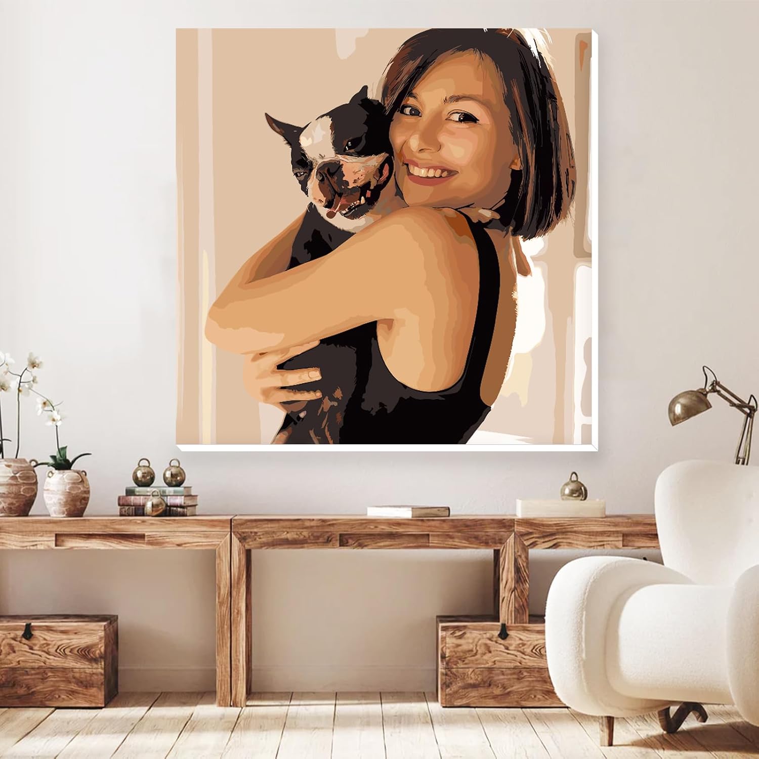 Custom Paint by Number, Personalized Paint by Numbers kits for Adults Beginner, DIY Canvas Oil Painting from Your Photo with Frame, Great Gift idea for Valentine's Day, Mother's Day, or Father's Day