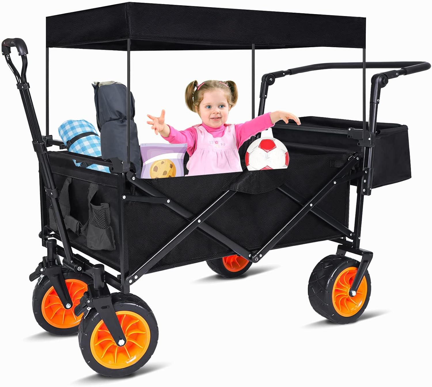 Swity Home Kids Wagon Stroller Wagons with Canopy, Seat