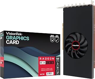VisionTek Radeon RX 580 8GB GDDR5 Single-Slot GPU - 6x 4K Mini DisplayPorts, 75W Bus Power, Multi-Monitor Productivity Card