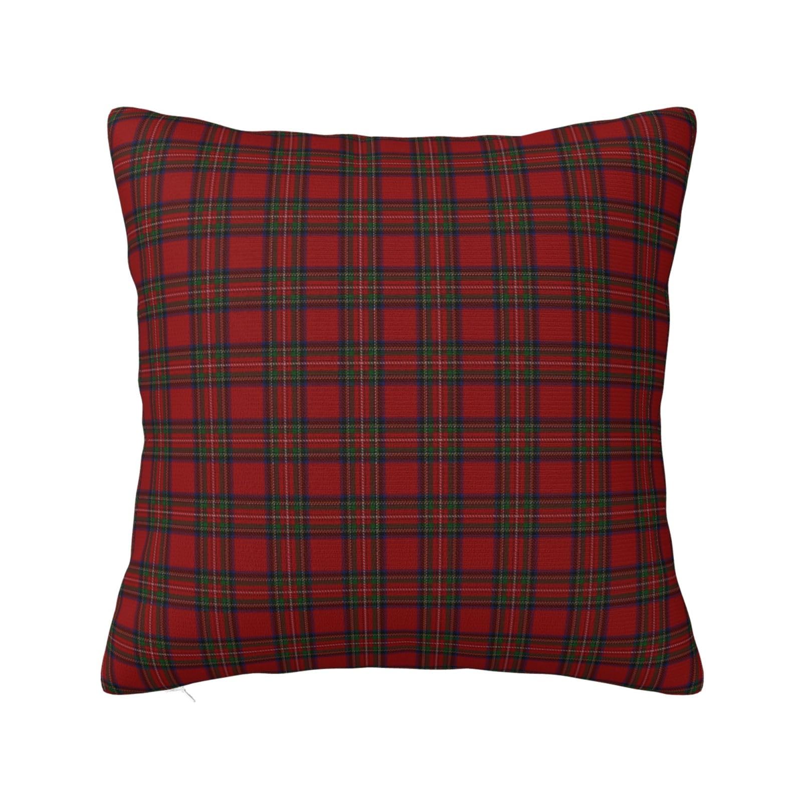 Scottish Clan Stewart Red Tartan Pillowcase 20"x20"