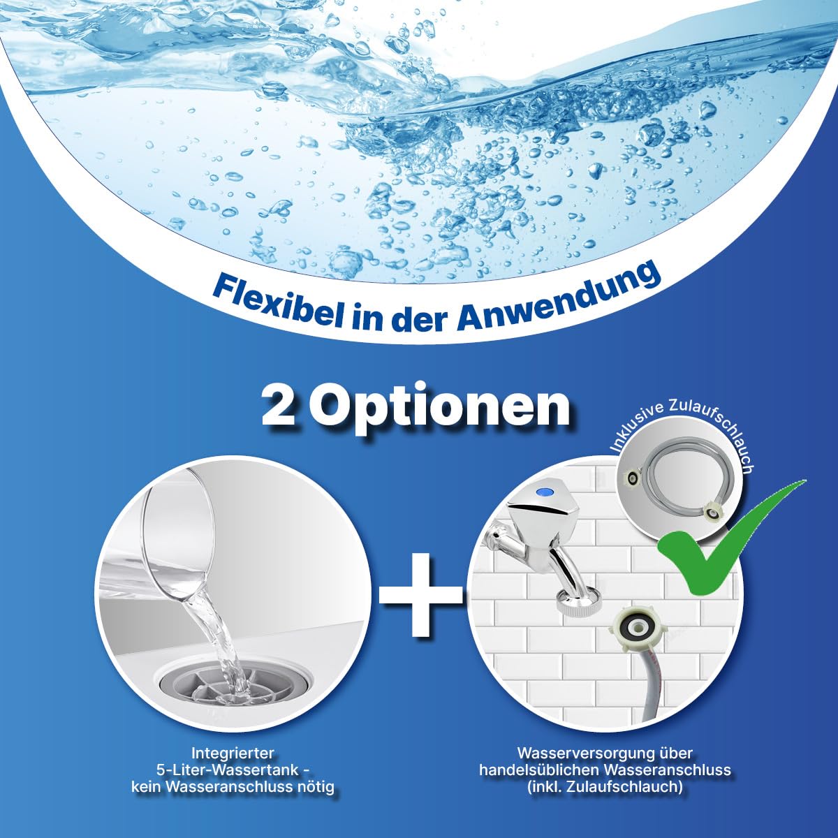 Bomann TSG 5701 Tischgeschirrspüler Mini Spülmaschine 5 Programme 5L Wassertank ohne Wasseranschluss
