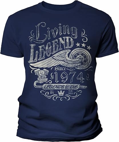 50th Birthday Gift Shirt for Men - Living Legend 1974 Legends Never Die - 50th Birthday Gift