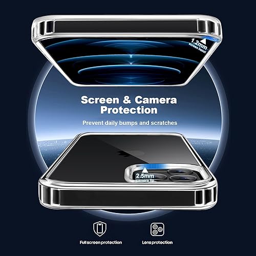 Miniatura 3 de Gyizho Funda para iPhone 12 Pro Max antiamarilleo Funda protectora transparente a prueba de golpes, carcasa rígida de policarbonato para 12 Pro Max,