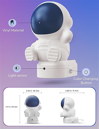 Miniatura 8 de L LOHAS LED Luz nocturna para niños, luz nocturna espacial 3D enchufable, luces nocturnas de guardería del atardecer al amanecer, RGB + blanco suave