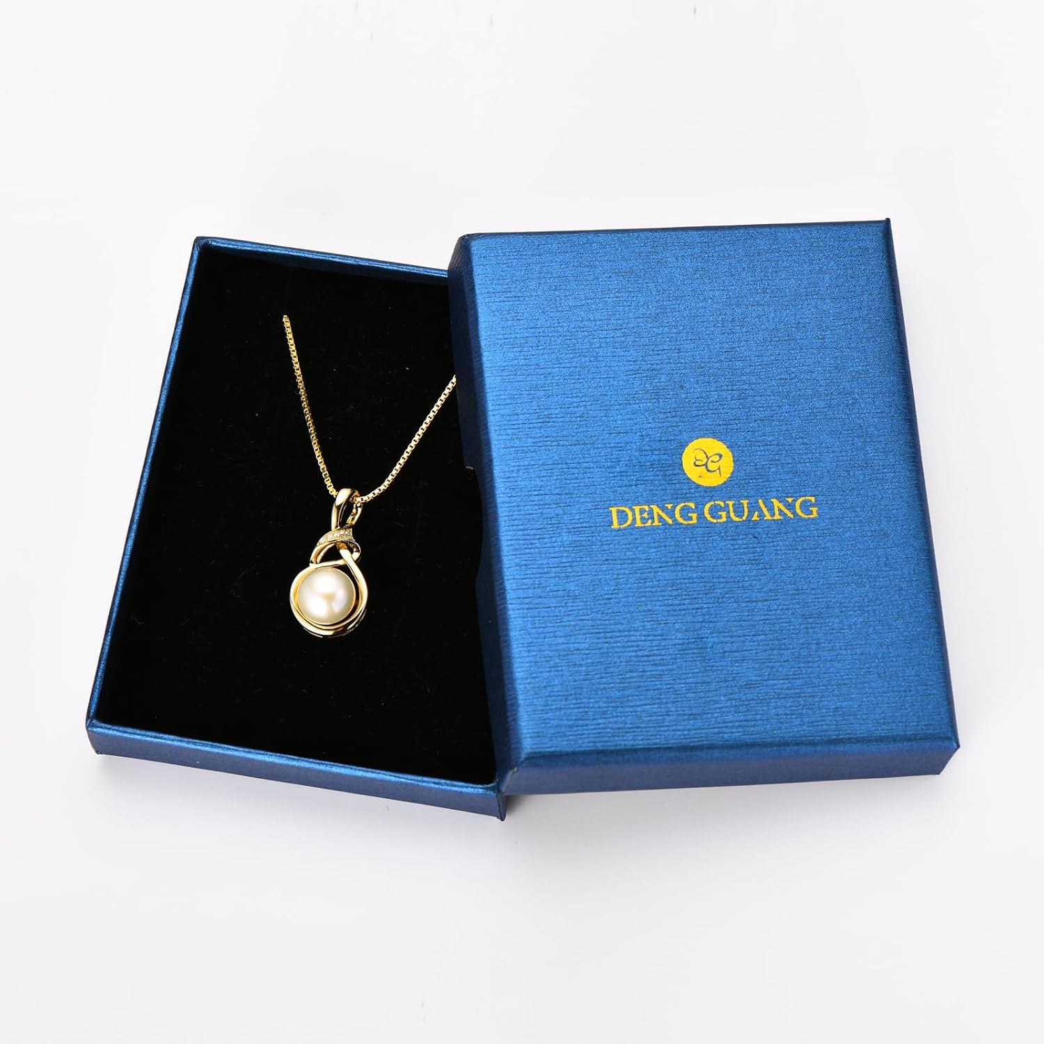 DENGGGUANG Freshwater Pearl Pendant Necklaces for Women, Sterling Silver Infinity Single Pearl Necklace with Shiny Moissanite Wedding Jewelry Gift for Bride Bridesmaid - Image 7