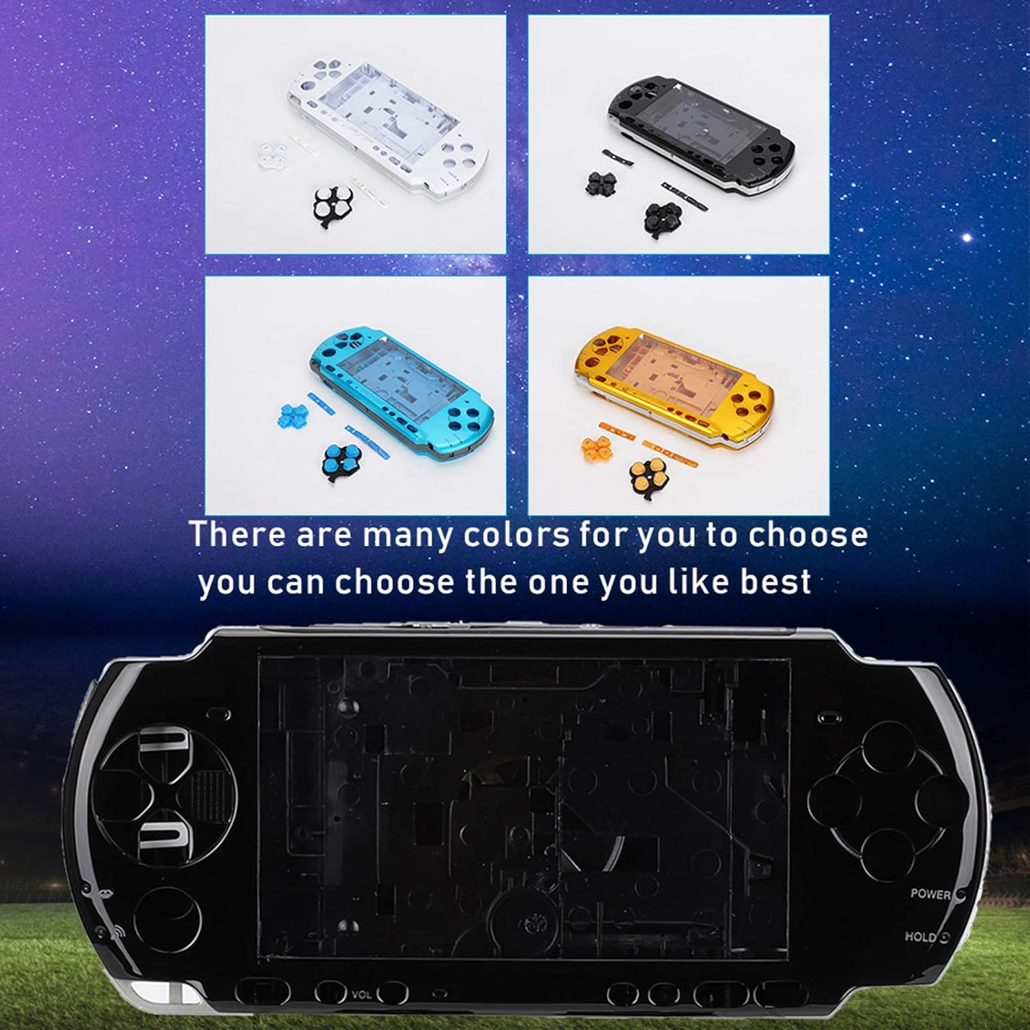 Zopsc Full Housing Shell Faceplate Case Parts Replacement for PSP3000, AntiScratch Portable Replacement Shell with Screwdriver.