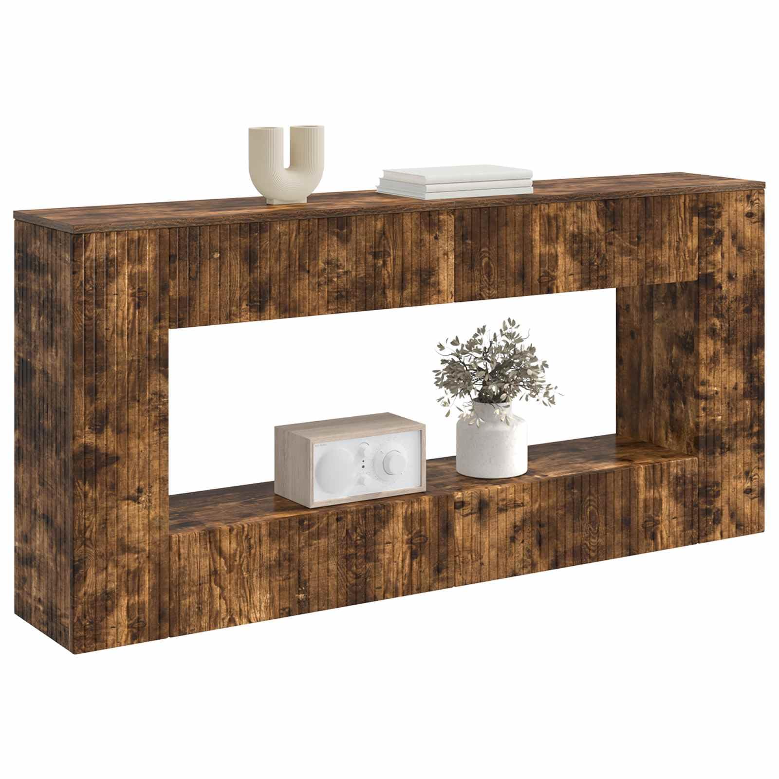 Lumanois Konsolentisch Räuchereiche 155 x 29 x 74 cm Holzwerkstoff