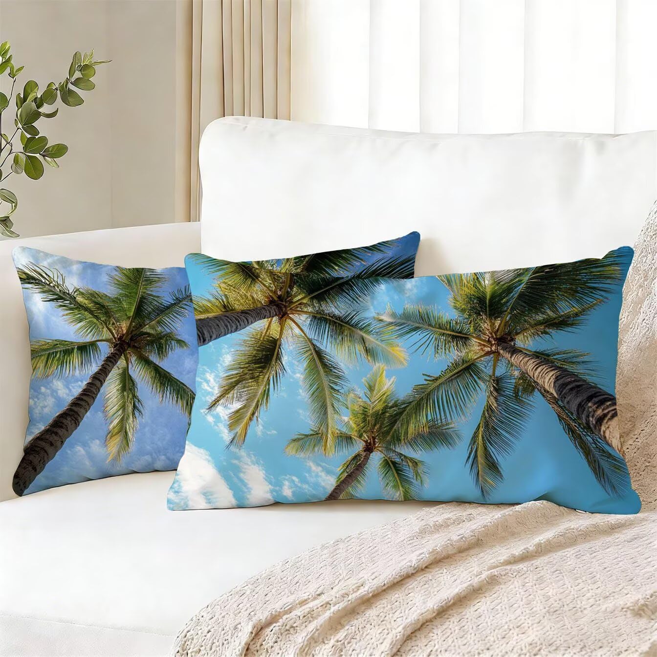 Housse Coussin 50x90 Lot de 2 Velours Coussin Canape Bleu v-536