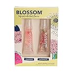 Blossom Scented Moisturizing Lip Gloss Tubes, Infused with Real Flowers, 0.6 fl. oz/18ml, 2 pack Full Size Gift Set, Strawberry/Watermelon