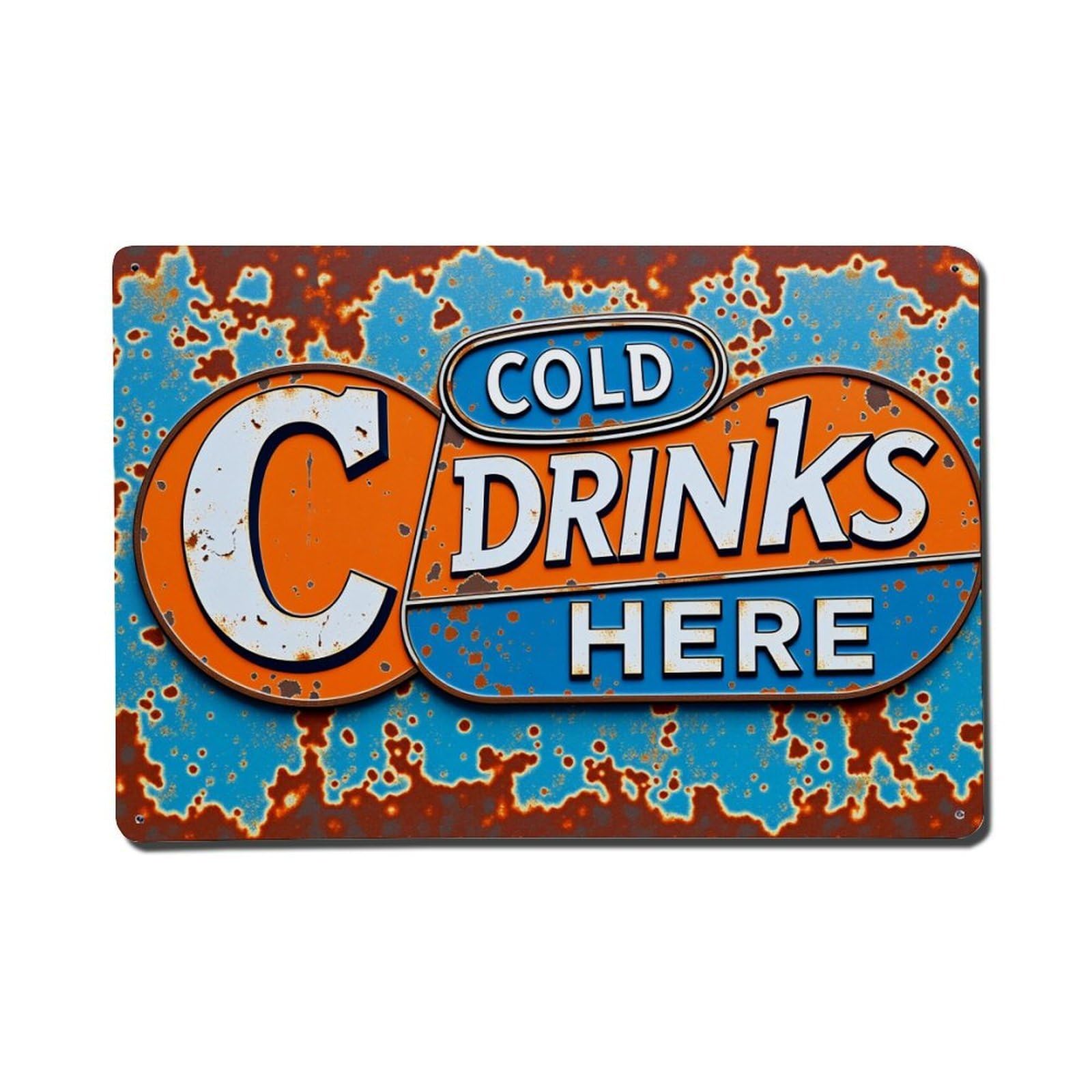 Rusty Metal Sign Pattern Tin Sign Vintage Metal Poster, Home Bar Garage Man Cave Cafe Indoor & Outdoor Wall Decoration 8x12Inches