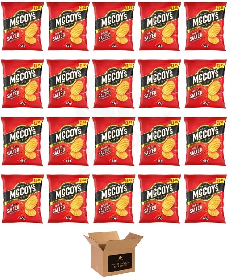 Crisps Multipack – Crisps in Bold Flavours – Lunchbox Snacks, Party Sharing, Flavor Snack Variety | Crunchy Snacks for All (McCoy’s Salted - PMP £1.35 65g x 20Pack)