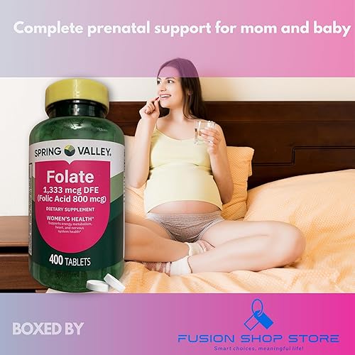 Miniatura 4 de Spring Valley Vitaminas prenatales - ácido folato metilo 1,333 mcg Prenatal 400 comprimidos (paquete de 1), en caja por Fusion Shop Store