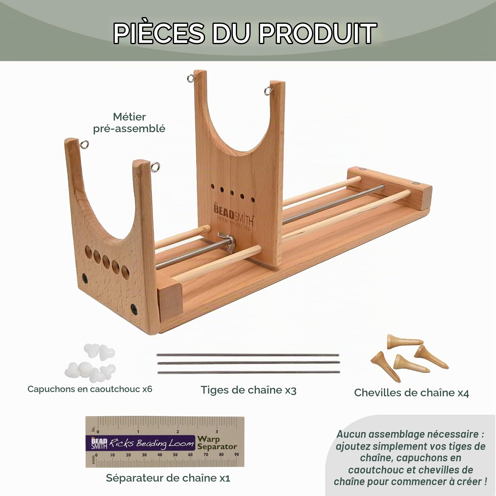 The Beadsmith Métier à tisser Rick's Beading Loom, 13,5 x 3,75 x 4,5 pouces