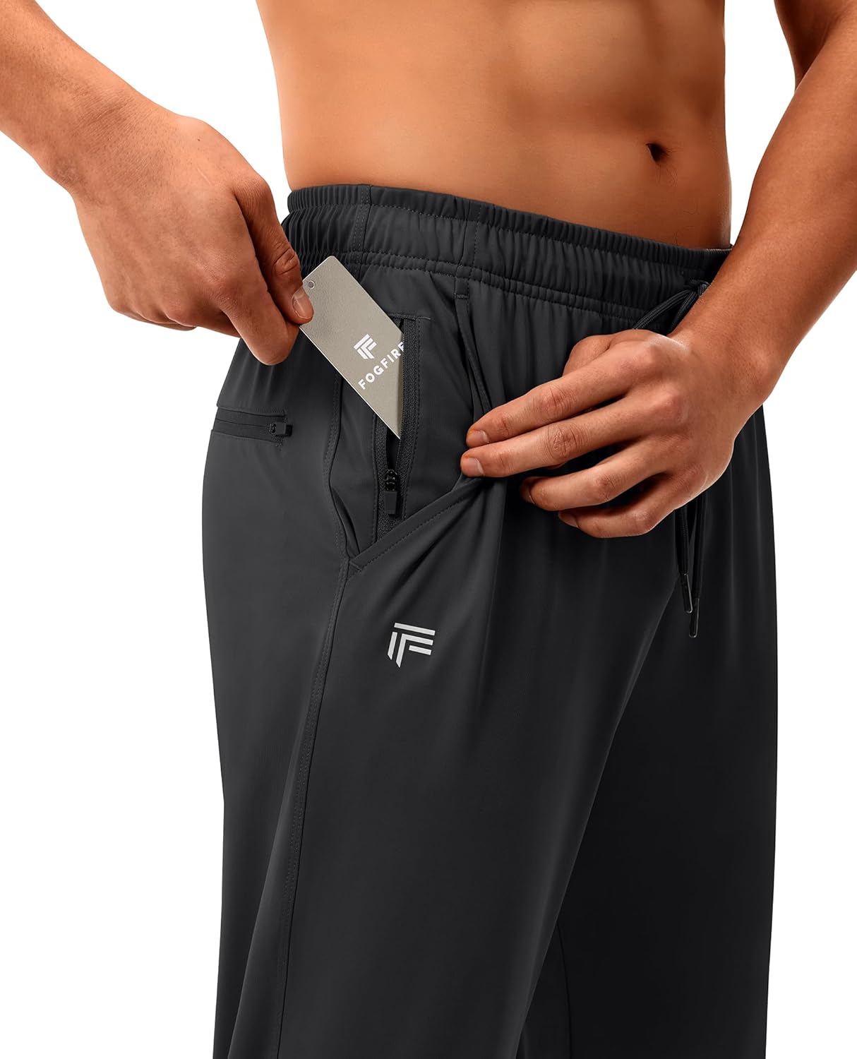 Mens Joggers with Zipper Pockets Lightweight Athletic Sweatpants Tapered Pants for Men Workout Running Hiking Gym - Image 4