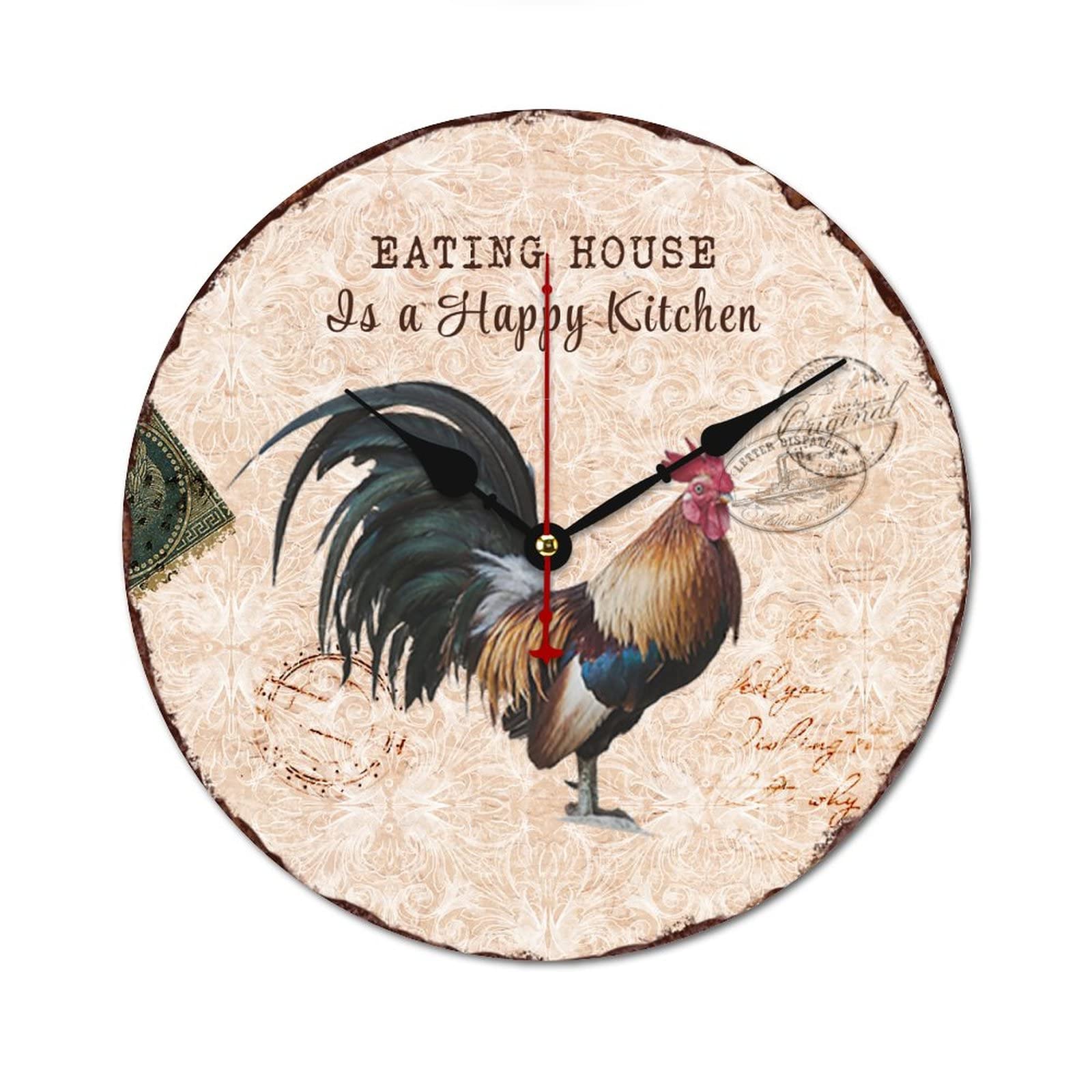 Horloge murale en bois silencieuse pour supprimer les bruits de cuisine 38cm