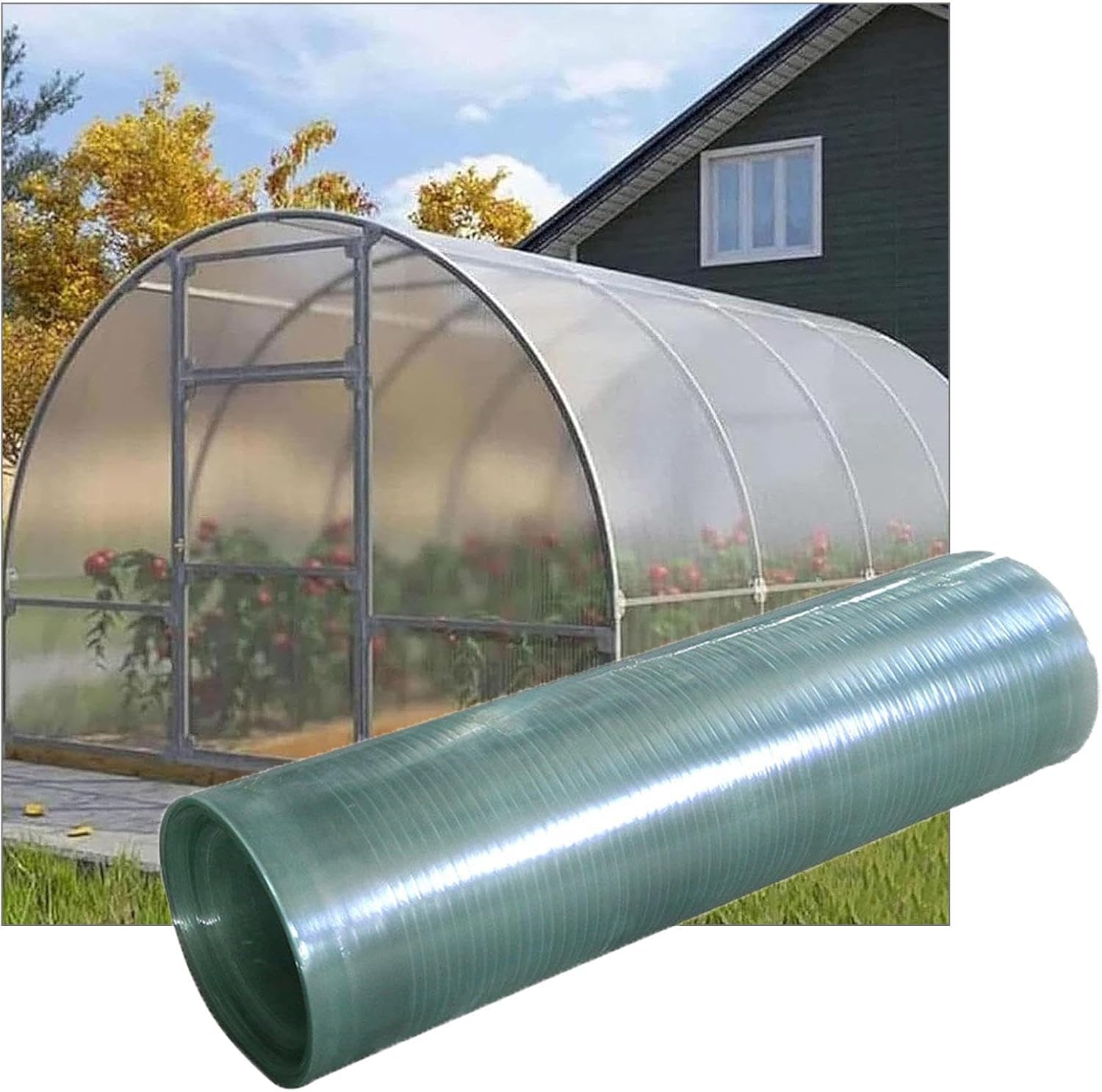 Polycarbonate Sheets, Greenhouse Panels, Polycarbonate Roofing Sheets, Roofing Panels for Garden Shed Cold Frames, Outdoor Awning, Glassfibre Panels,WxL-1.5x8m/4.9 * 26ft