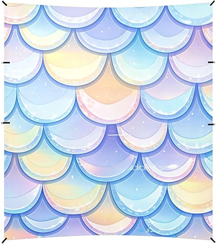 Miniatura 2 de Escala de peces arcoíris con diseño brillante, UPF50+, plegable, cabaña de playa, parasol impermeable con bolsas de arena, pala de arena, postes