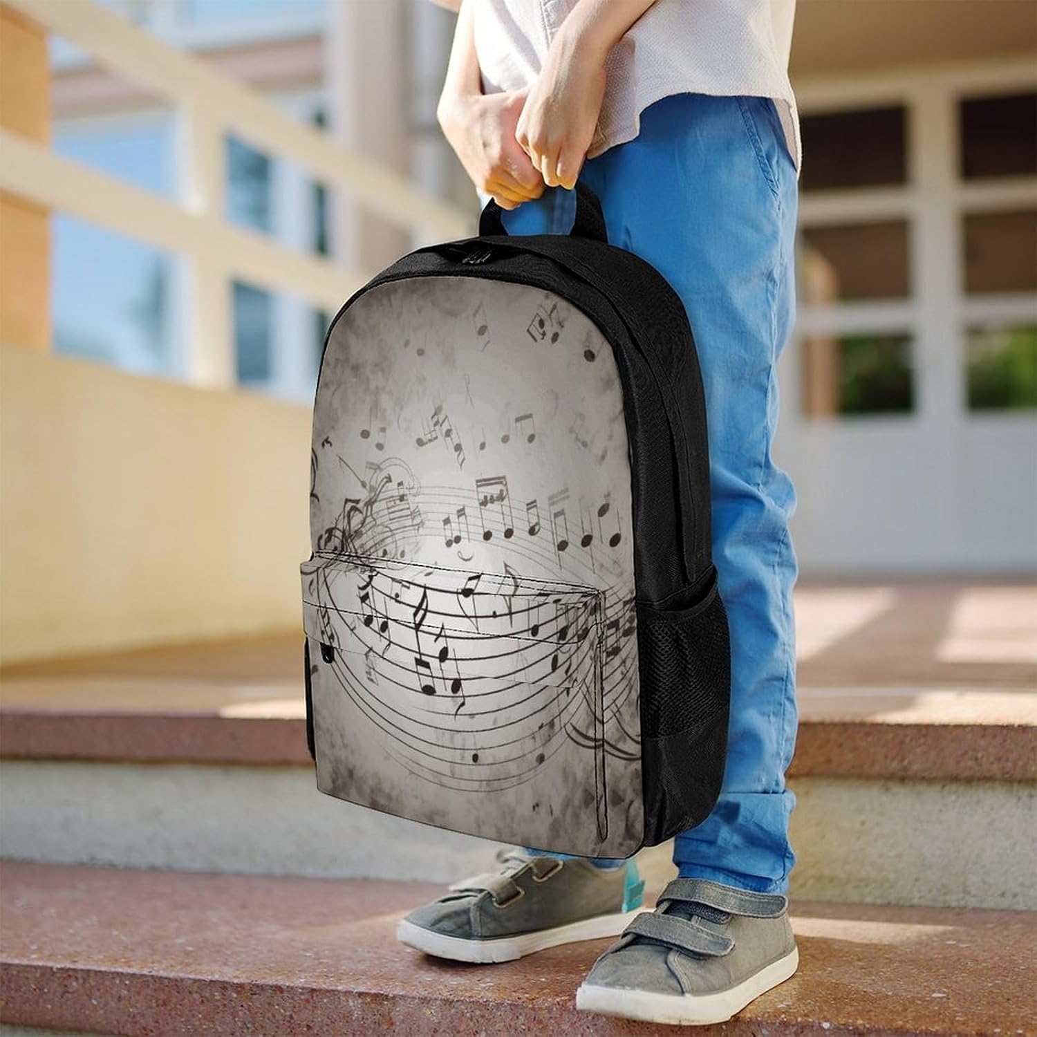 Music Note Wall Backpack Daypack Travel Backpack | Lightweight Casual Laptop Backpack for Women Men Aesthetic Travel Bag for Weekender Business Hiking Outdoor