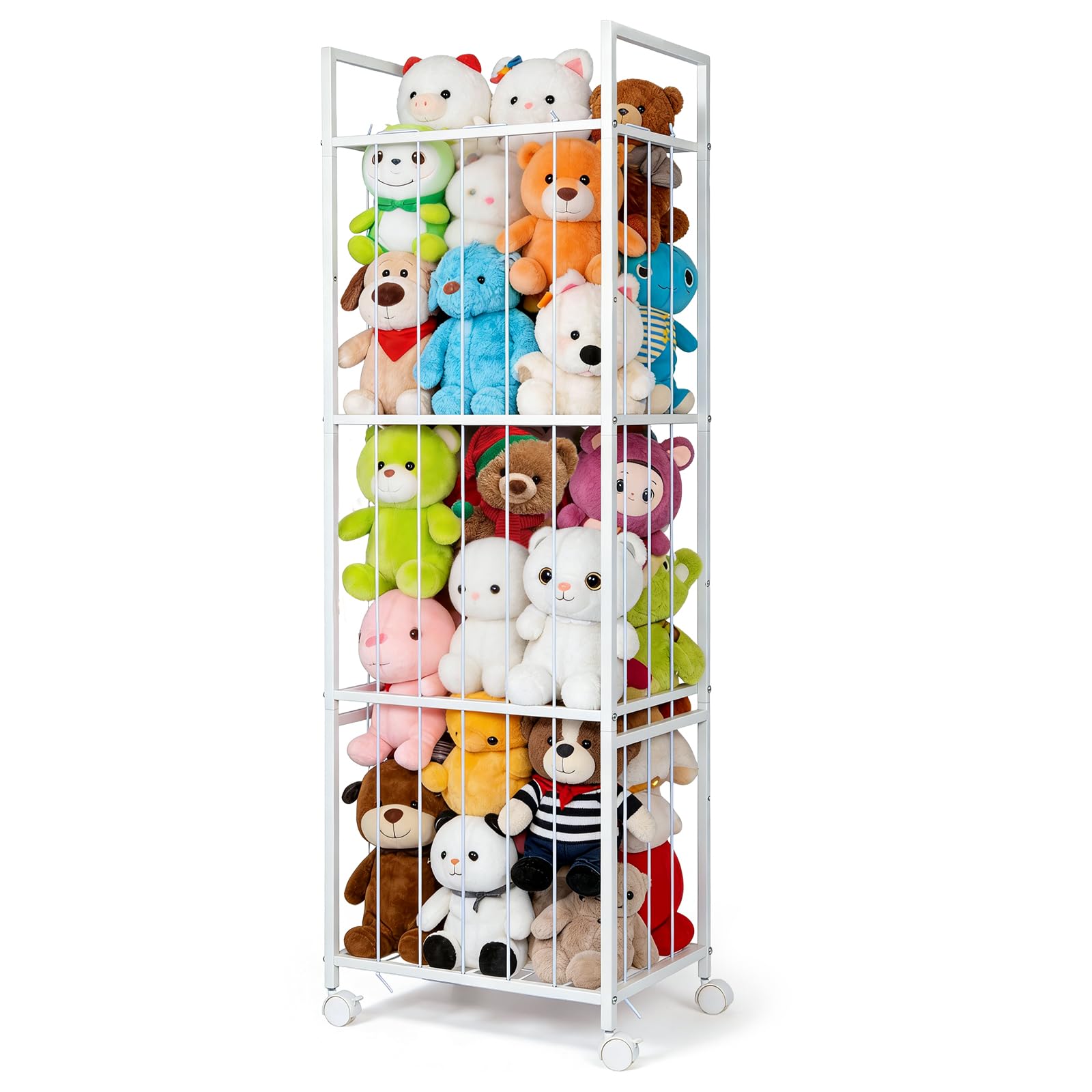 Mutool 53 Inch Large Stuffed Animal Storage Zoo Cage - Soft Plush Toy Organizer with Stand for Kids Nursery, Playroom, Baby Room Furniture