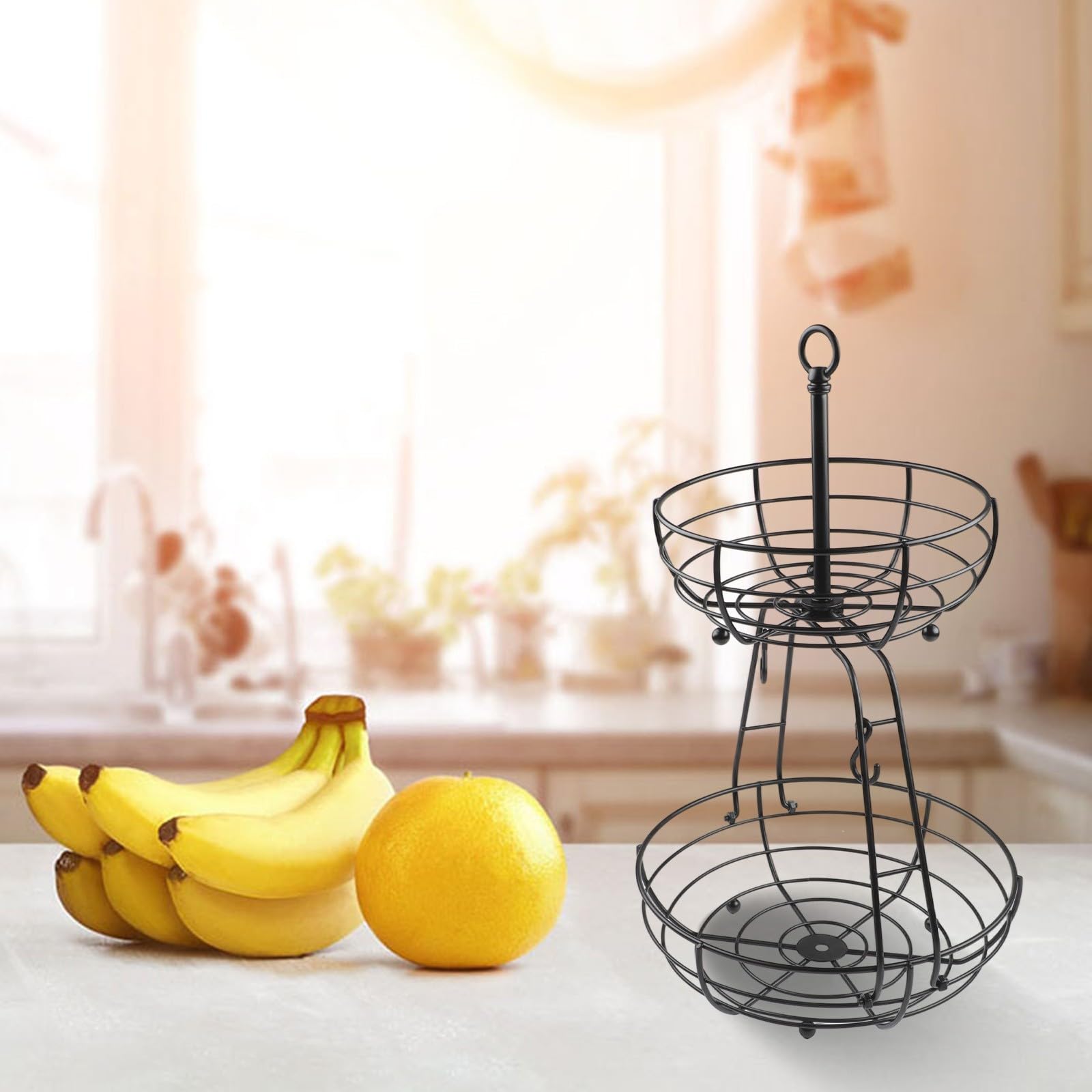 Cesta de frutas para encimera de cocina con estante organizador de verduras de metal
