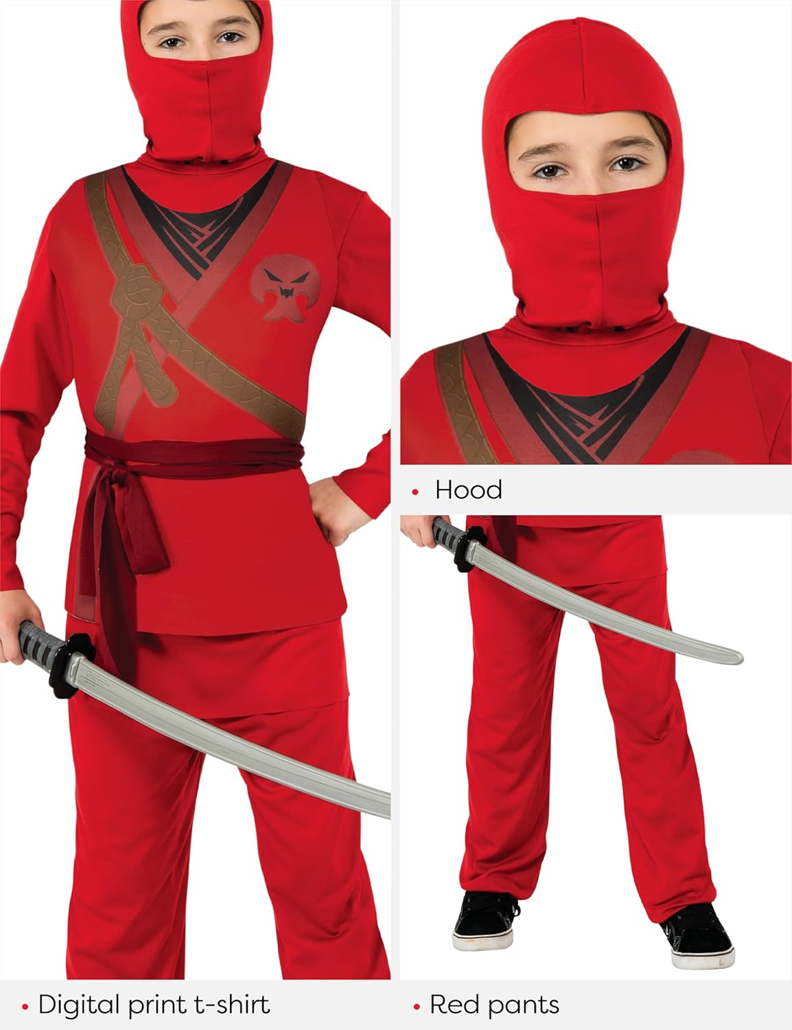 Rubies Red Ninja Costume for Kids