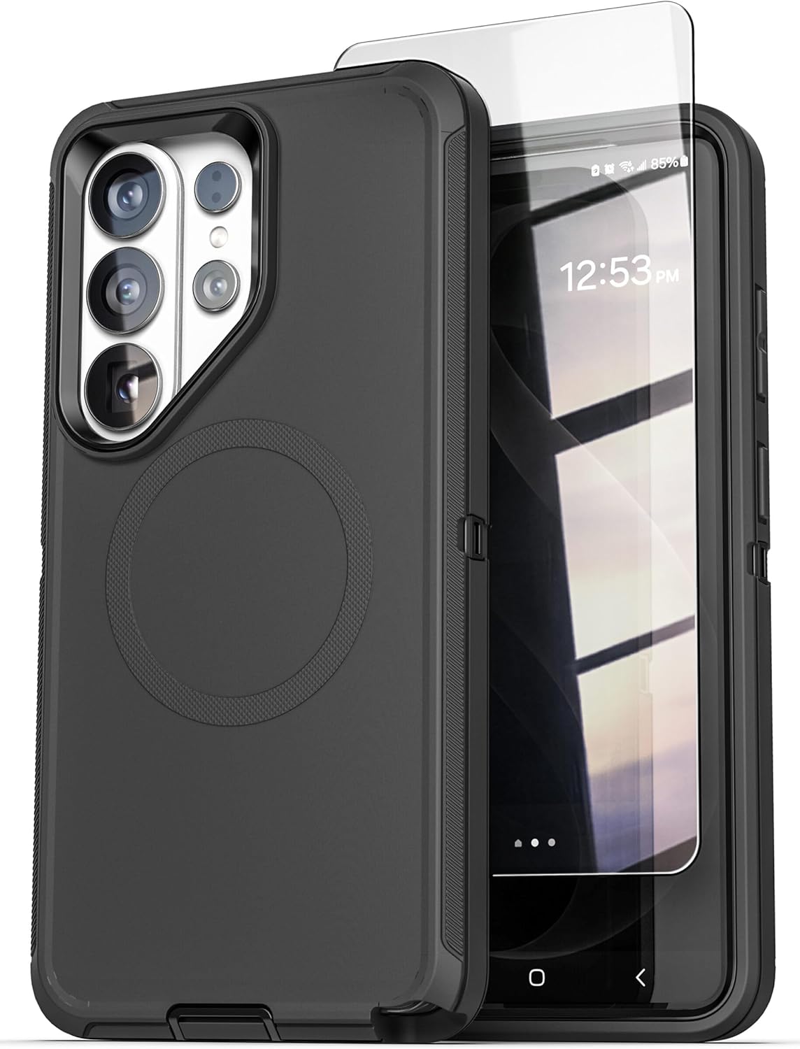 Encased 2-in-1 for Samsung Galaxy S26 Ultra, Rugged Case + Holster Pouch Set, [360 Full Body] Protective Phone Case with Clip Pouch (Black)