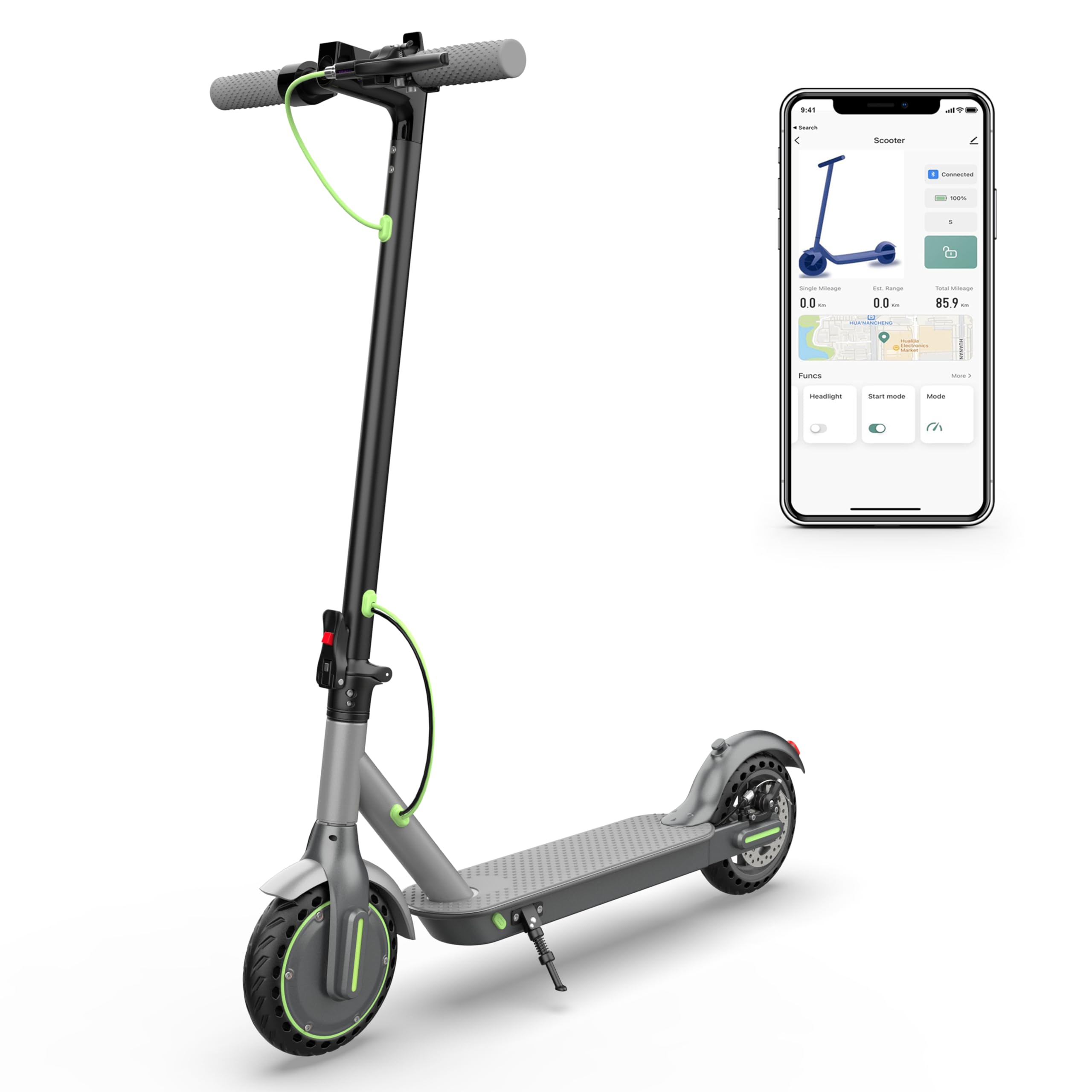 Electric Scooter for Adults- 8.5"/10''/14'' Tires, Up to 19/22MPH by 350W/500W Motor, Max 12/21/23/27/62Miles Long-Range Foldable Commuting Adults Scooter with Double Braking System and App