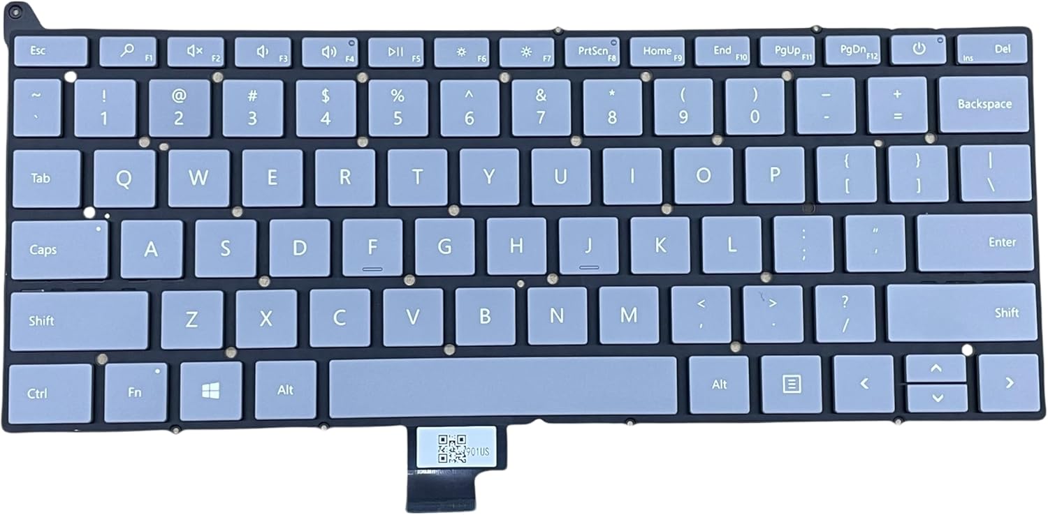 New Keyboard US Layout for Microsoft Surface Laptop GO1/2 2013 1943 1963 Gray Frameless Laptop Keyboard Without Backlight AEZ91U021100CW502BE3A NSK-901PQ AEZ91U02110 9Z NJ0PQ.101