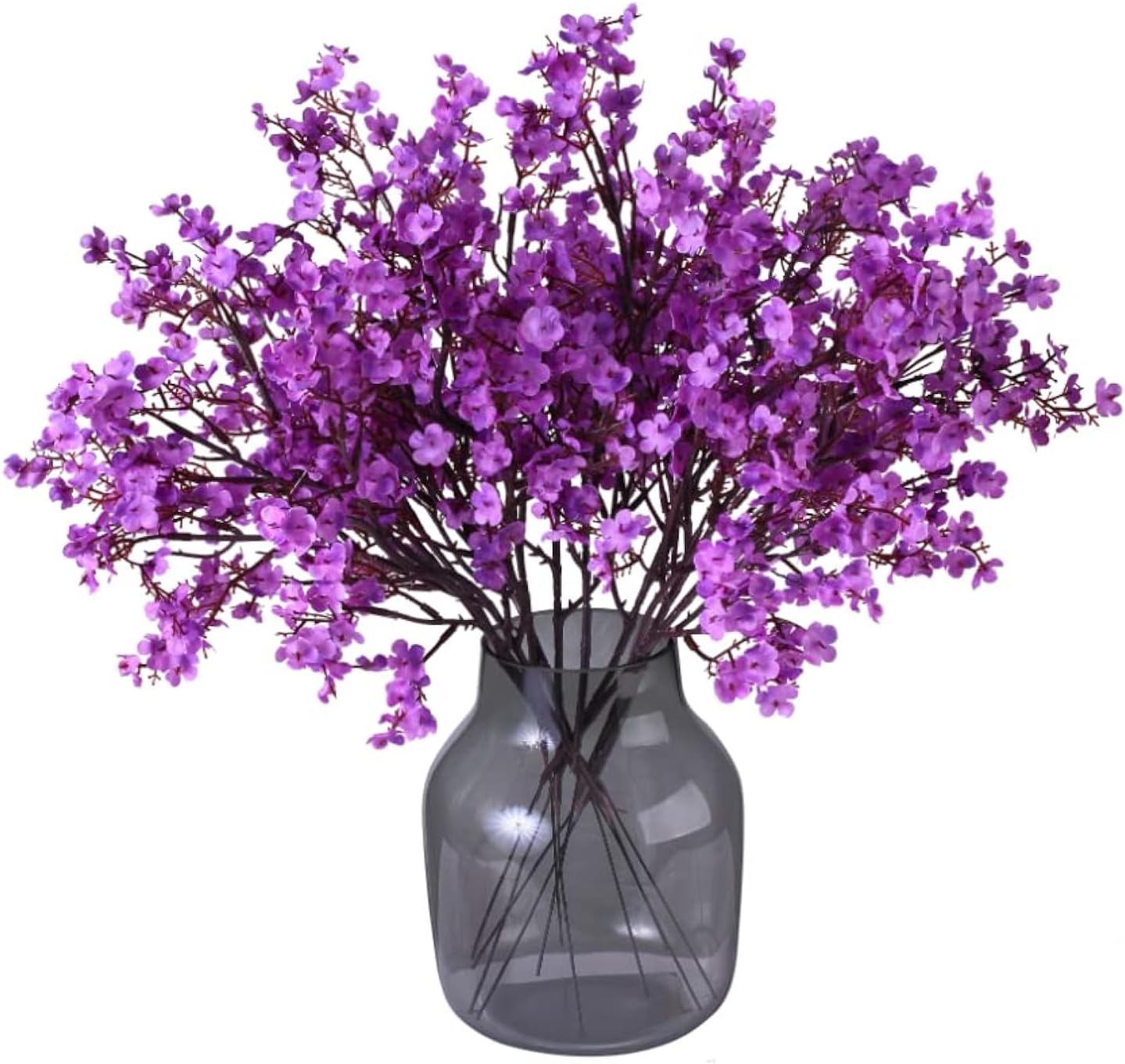 Momkids 6 Pcs Artificial Flowers Babys Breath Bouquet Bulk Fake Gypsophila Flower Real Touch Faux Silk Flower for Home Office Bedroom Kitchen Table Wedding Halloween Christmas Party Decor (Purple)