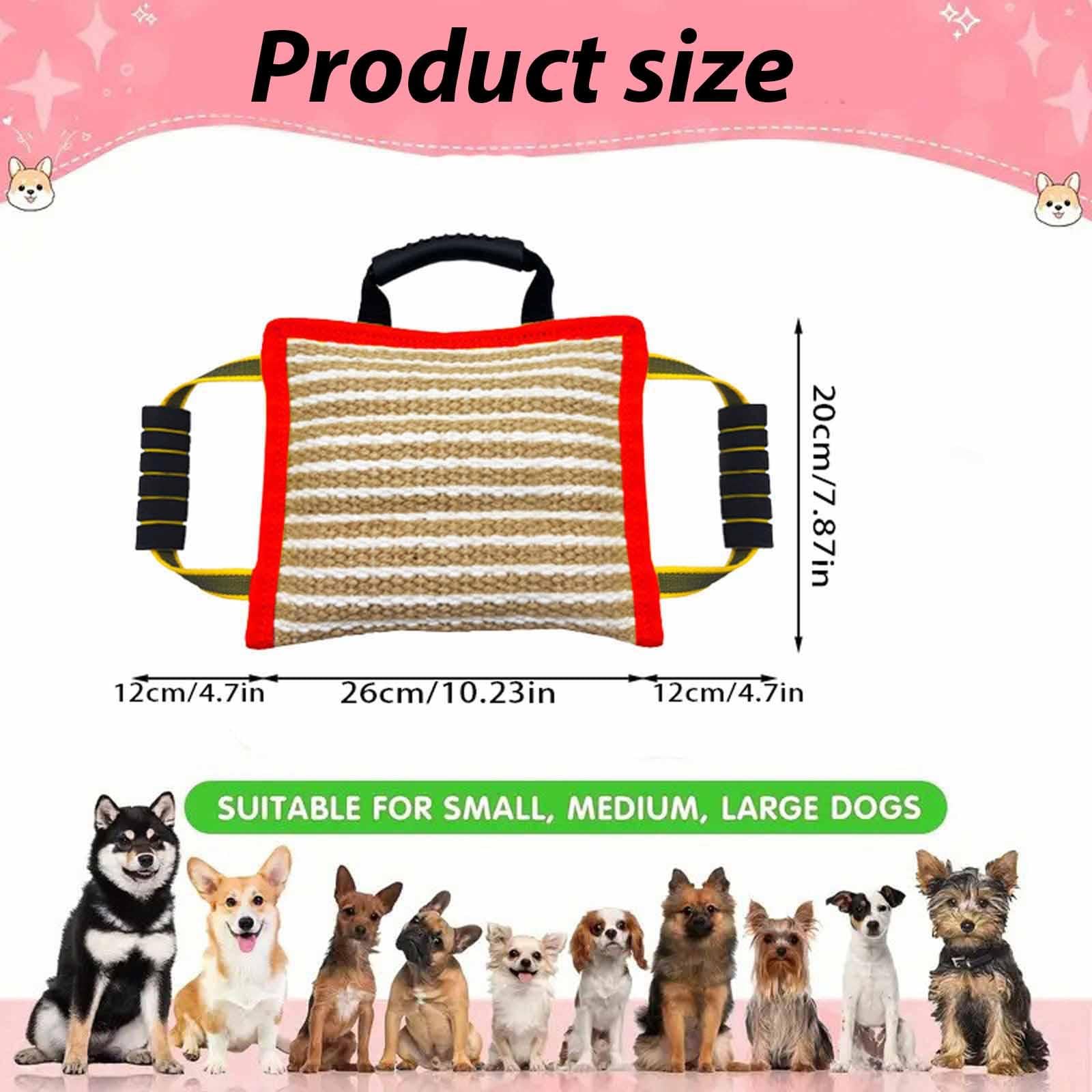 Mordedor para Perros Almohada de Perro Jute Accesorio Robusto Entrenamiento Asa Fácil Agarre Adecuada para Mejorar Obediencia Juegos Interacti