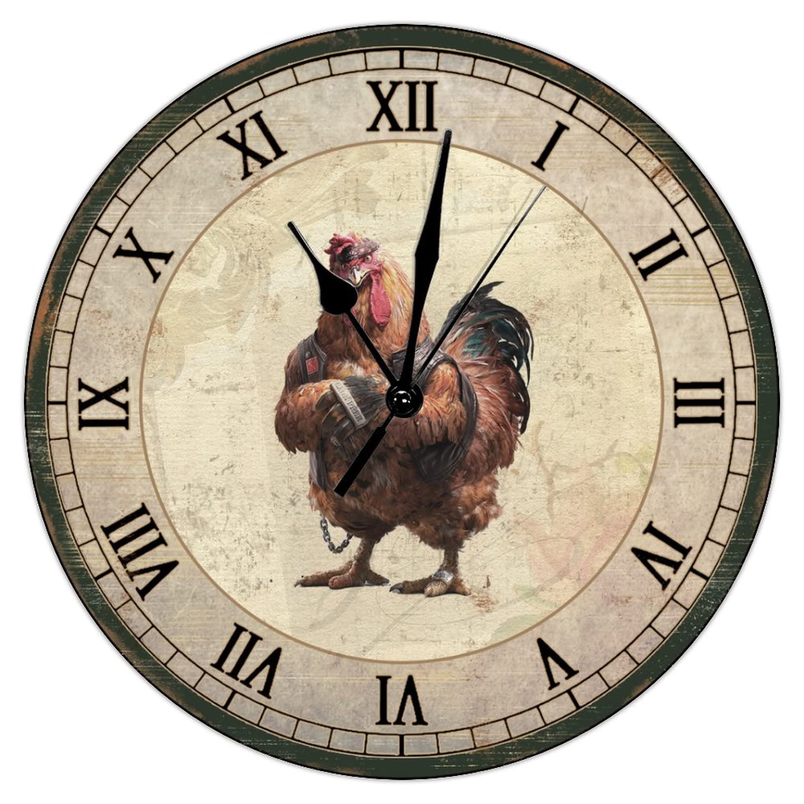 Horloge murale poule pour une cuisine rustique au style campagnard toscane