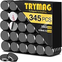 Magnets for Crafts with Adhesive Backing, TRYMAG Small Ceramic Crafts Magnets Round Disc Magnet, Tiny Flat Circle Ferrite Industrial Magnet for Crafts, Science, Hobbies, Project - 0.6Inch, 345PCS