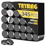 Magnets for Crafts with Adhesive Backing, TRYMAG Small Ceramic Crafts Magnets Round Disc Magnet, Tiny Flat Circle Ferrite Industrial Magnet for Crafts, Science, Hobbies, Project - 0.6Inch, 345PCS