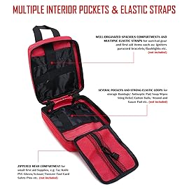 TANSOLE TAN SOLE Molle Pouch ifak First aid kit Bag Empty Trauma Medical Tear away Pouches for Belt Backpack Vest Car Molly Med Pouch 600D nylon Small Tactical pouch (RED)