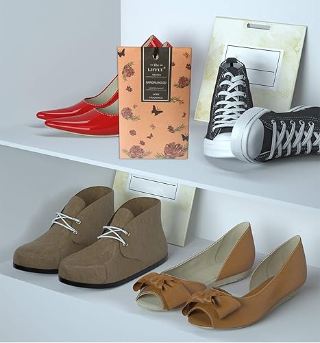 Miniatura 50 de Paquete de 14 sobres perfumados para cajones y armarios, lavanda de lino fresco, sándalo, flores de cerezo, 4 aromas diferentes