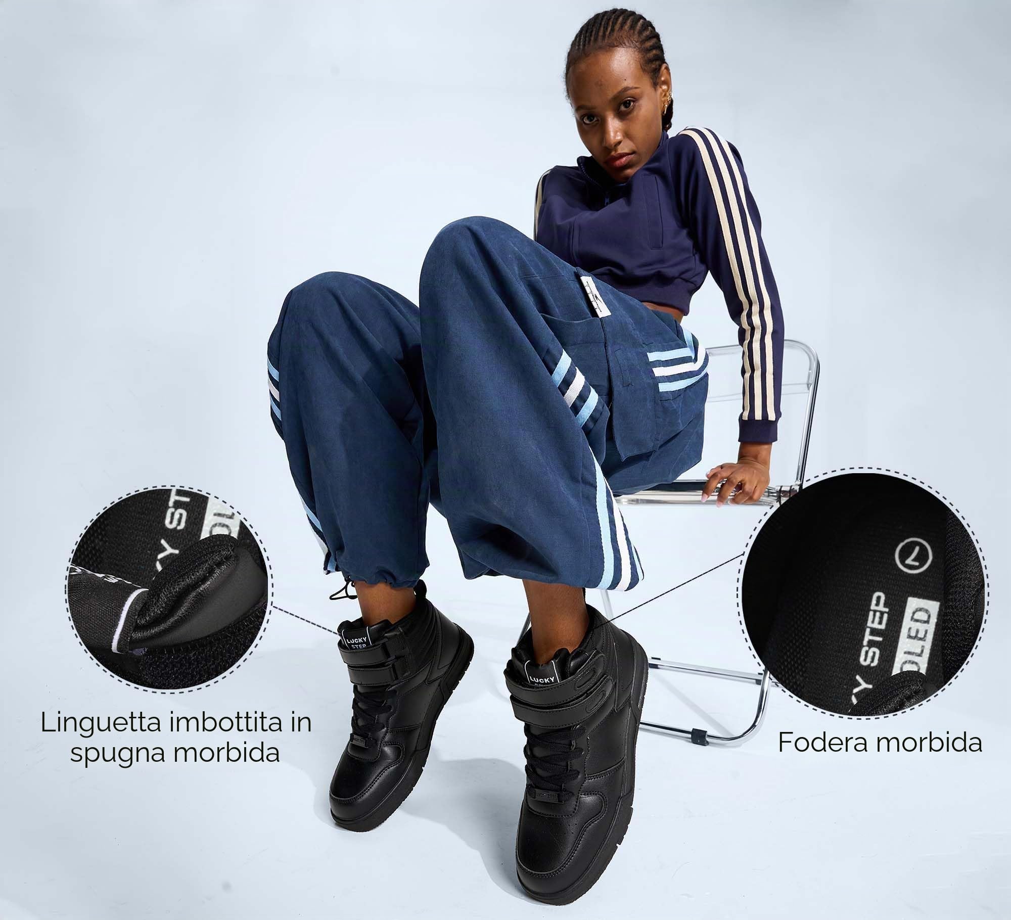 LUCKY STEP Sneakers Moda Donna Stivali da Basket per Piattaforma a Sneakers Casual in Ecopelle