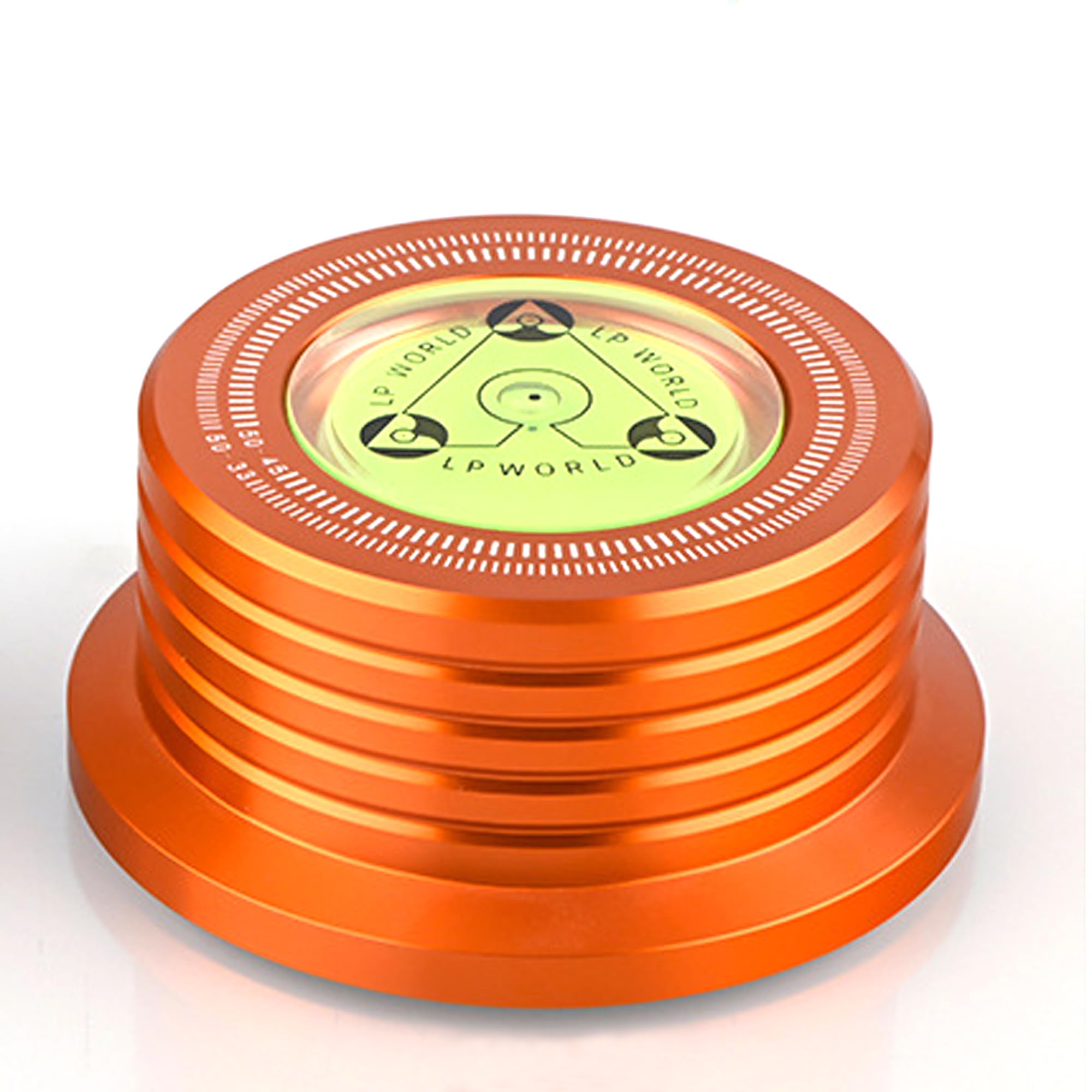 Record Weight Stabilizer, Phono LP Weight Disc Stabilizer, 50Hz Turntable Level, HiFi 3 in 1 Vinyl Clamp 45RPM Strobe Speed Measure Record Puck with Bubble Level for Phonograph LP Record Players