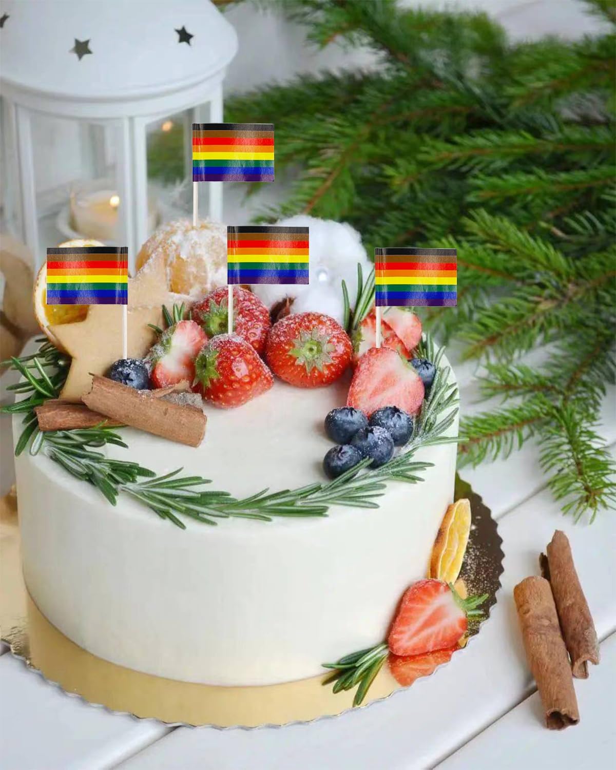 stidsds 100 Pcs Pride Rainbow Flag Philadelphia Toothpick Flags Mini Small Gay LGBTQ Cupcake Toppers Stick Flags Banner Rainbow Party Cocktail Fruit Decoration - Image 4