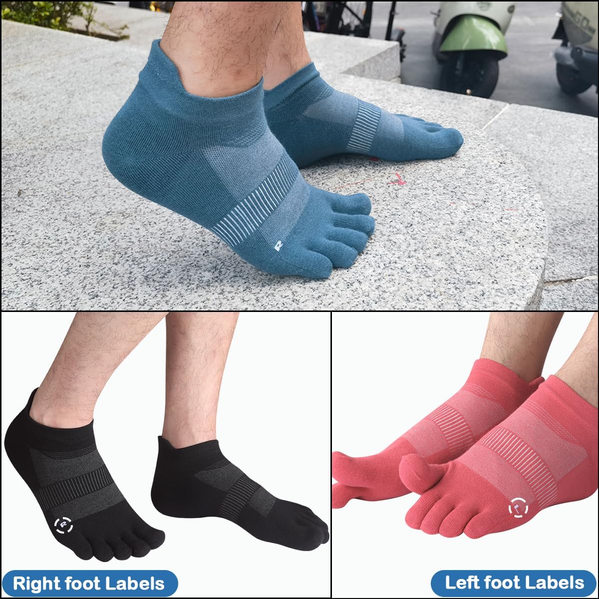 Meaiguo Toe Socks for Men Women Coolmax Ankle Five Finger Socks for Running Athletic Breathable Lightweight,3 Pairs