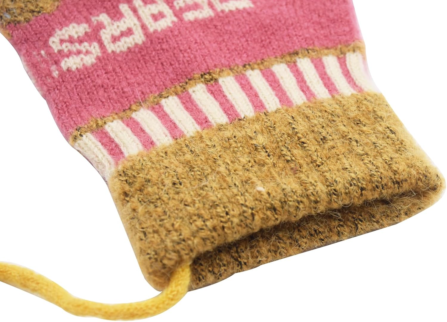 Kids Cute Bear Winter Knit Warm Gloves Full Finger Stretchy Thermal Mitten Glove for Youth Girls Boys Students