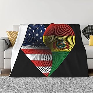 Friendship USA and Bolivia Bolivian Flag Throw Blanket Lightweight Soft Cozy Fleece Blanket for Couch/Chair/Sofa/Bed/Dorm/Bedroom/Office/Home 40"X30"