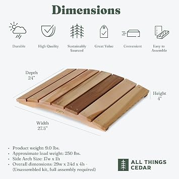 2ft. CEDAR Garden Gnome Bridge