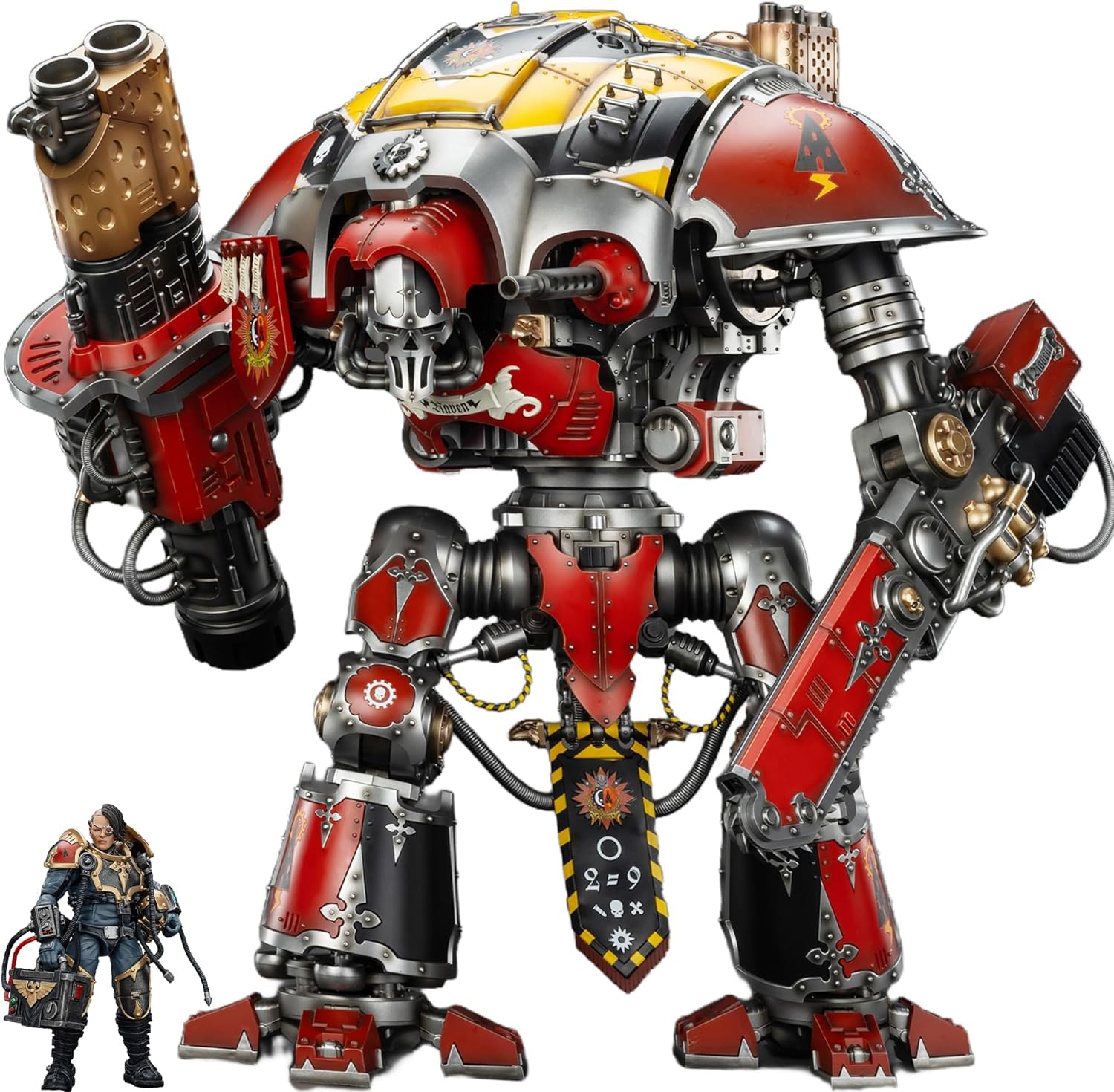 TOYVERSE JOYTOY 1/18 Figurka akcji Warhammer 40,000, Imperial Knights House Raven Knight Errant, model postaci ruchomych przegubów, 15 lat i więcej