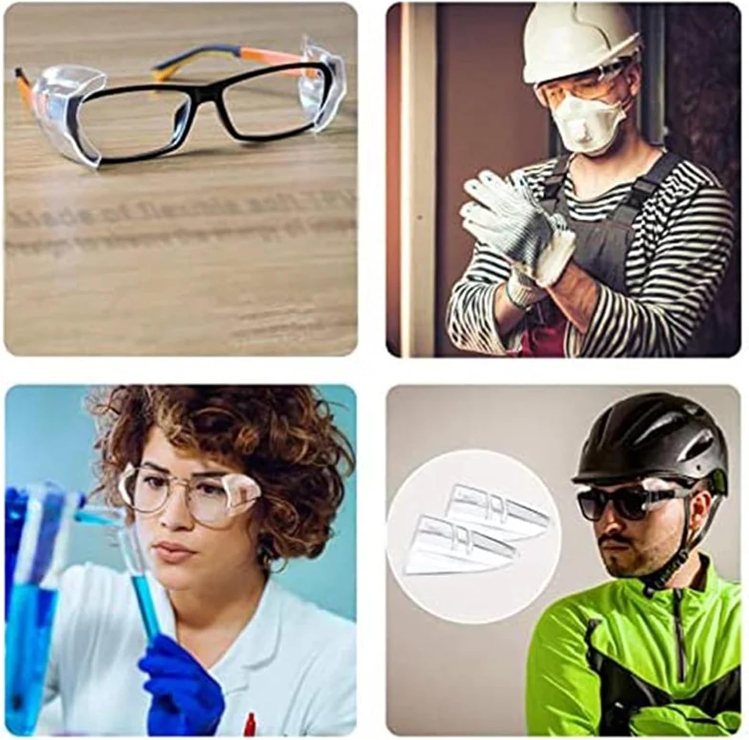 20 Pair Clear Slip-On Eye Safety Shields: Flexible Structure, Universal Fit For Glasses