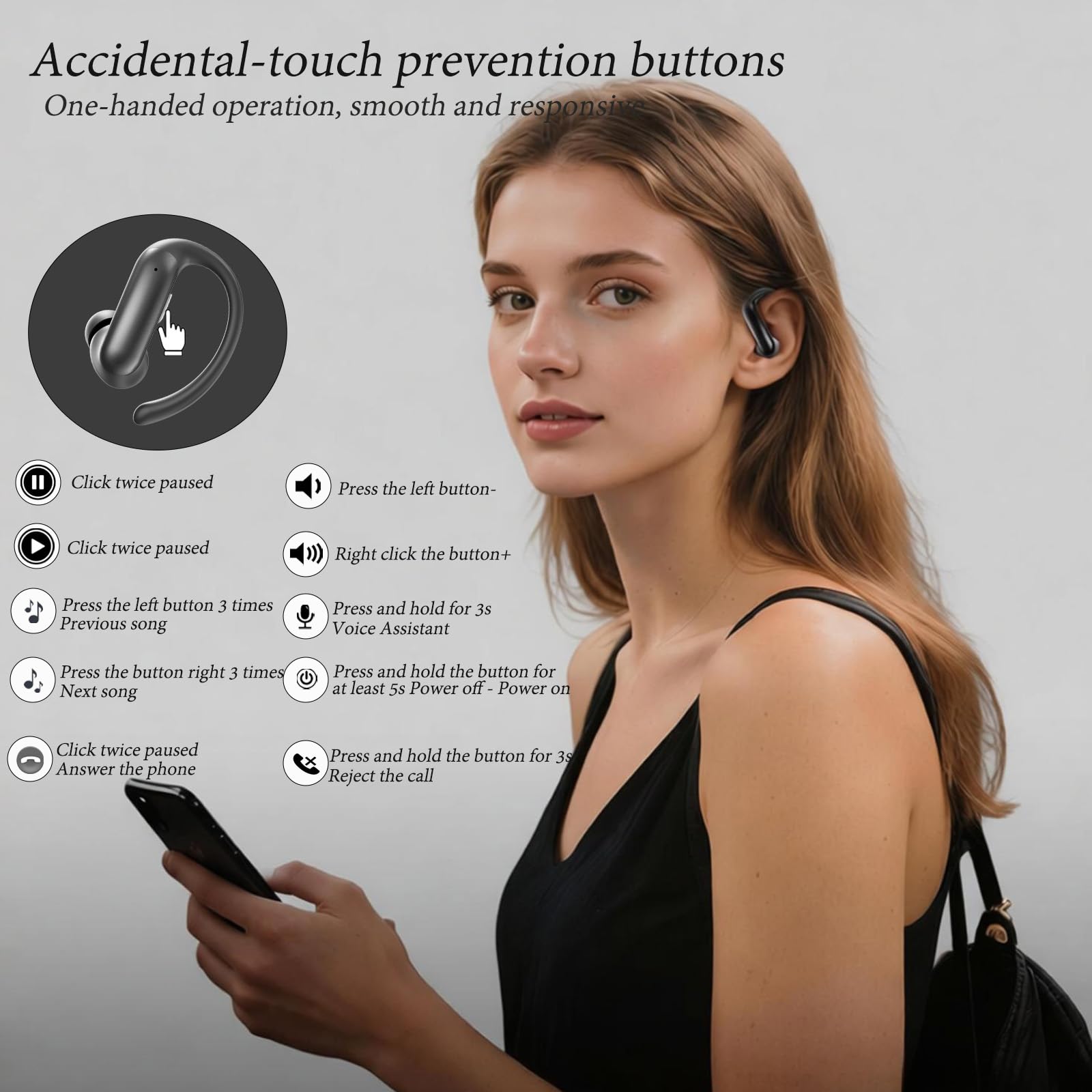 Ecouteurs Bluetooth 6.0 sans Fil Sport,Écouteur pour Courir IPX7, 75Hrs avec 3D HiFi Stéréo,Écran LED Earbuds Android/iOS,ENC Réduction Bruit Mic,oreillette Casque pour Running/Sport (Noir)