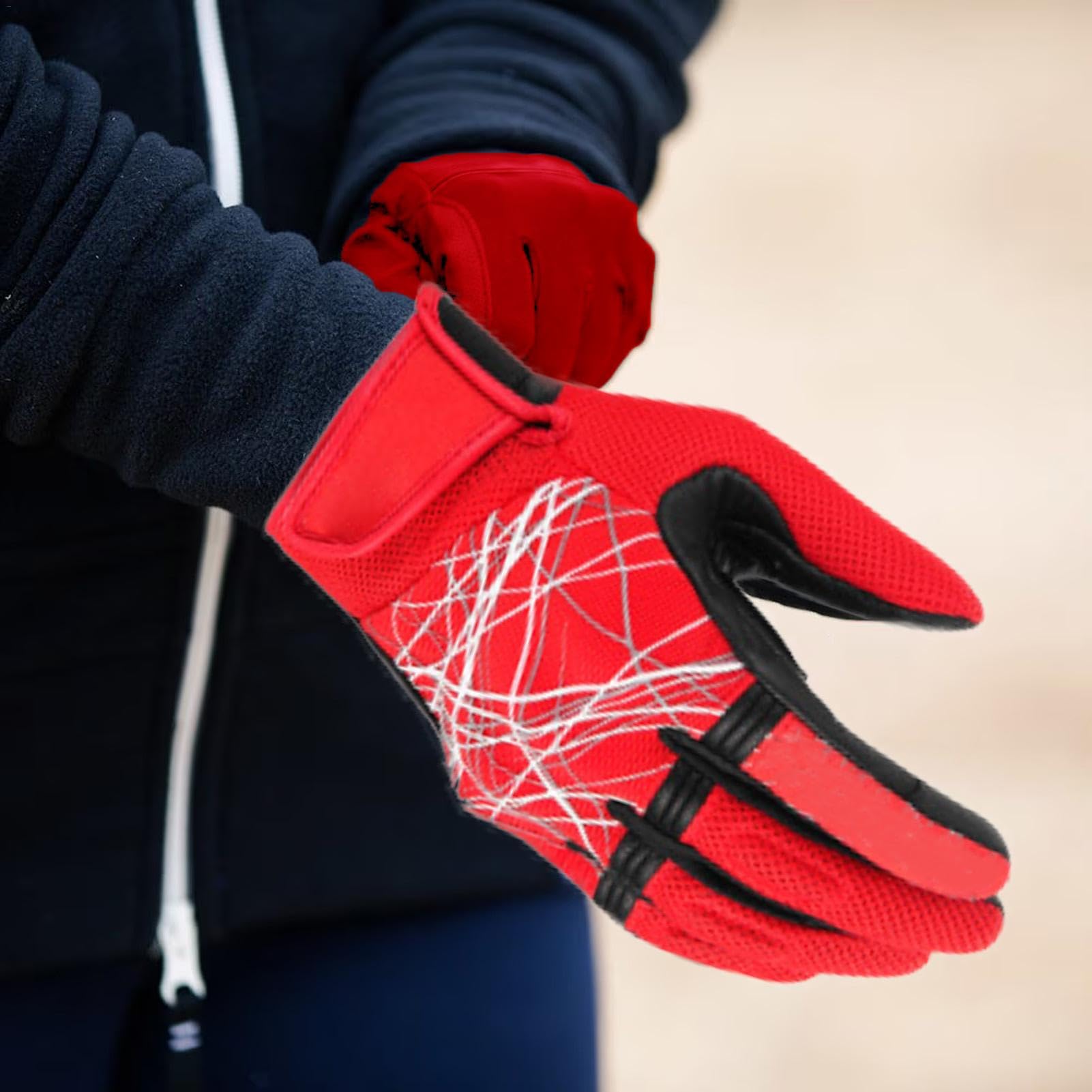Guanti da ciclismo impermeabili, da uomo, antivento e traspiranti, in pelle PU, compatibili con touchscreen e design antiscivolo