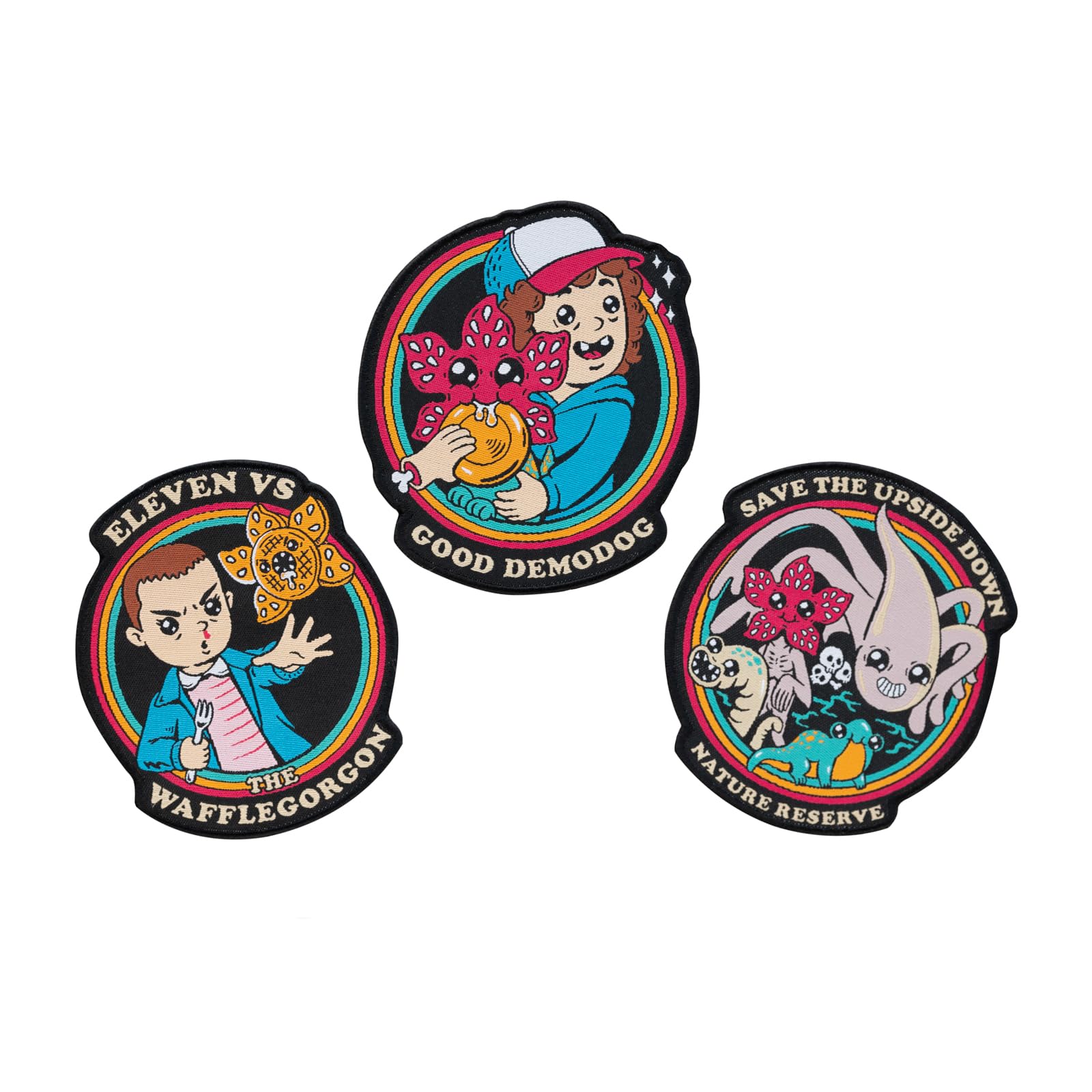 Grupo Erik Iron On Patches for Clothing - Stranger Things Merchandise | 3 Sew On Patches for Clothing & for Backpacks, Backpack Accessories | Stranger Things Gifts Under 15 Pounds