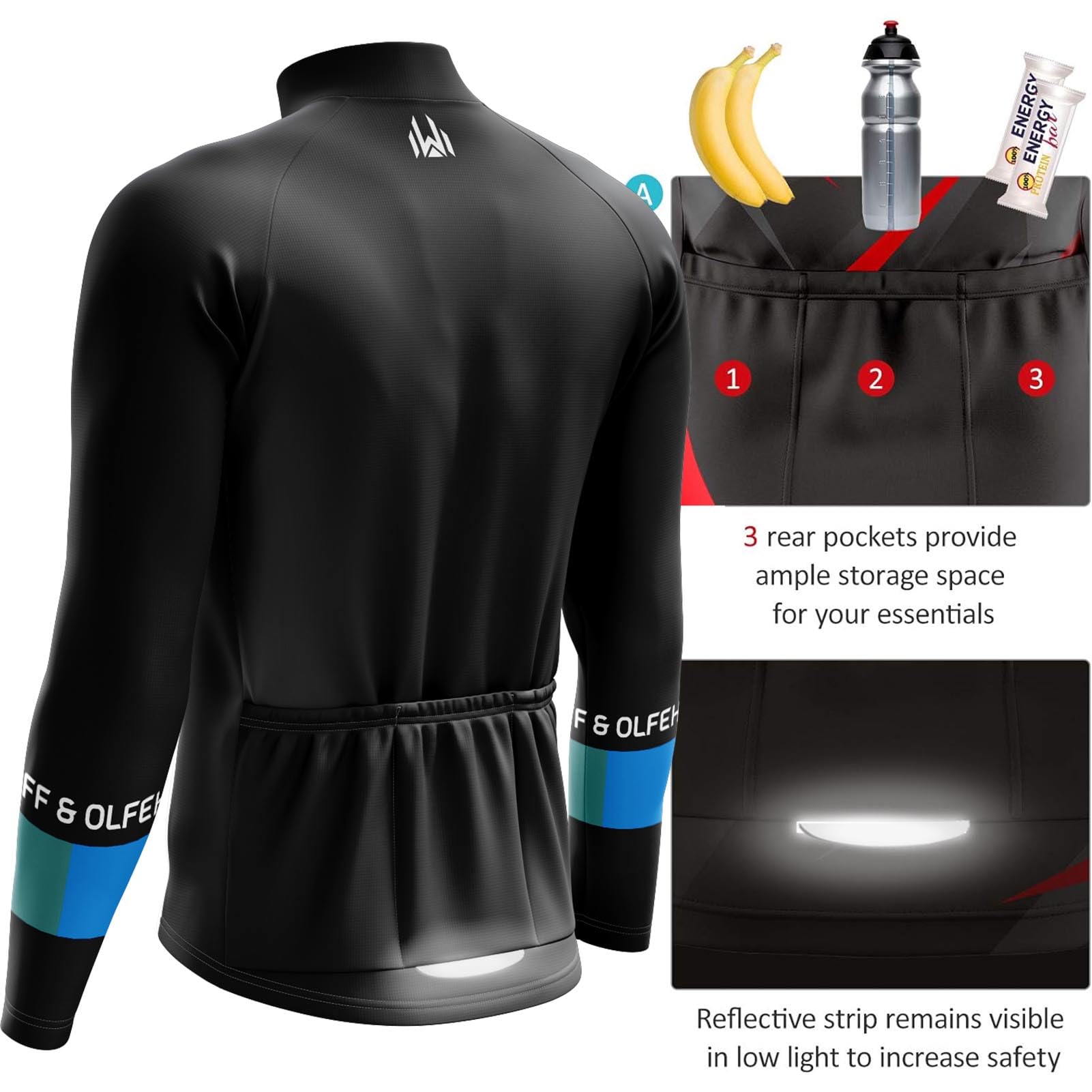 FFFF & OLFEH 2025 Nuevo Ropa Ciclismo Térmico Invierno para Hombre y Mujer - con 9D Acolchado De Gel, Conjunto Largo Ciclismo Maillot Ciclismo + Bib Pantalones Culote de Ciclista Largo