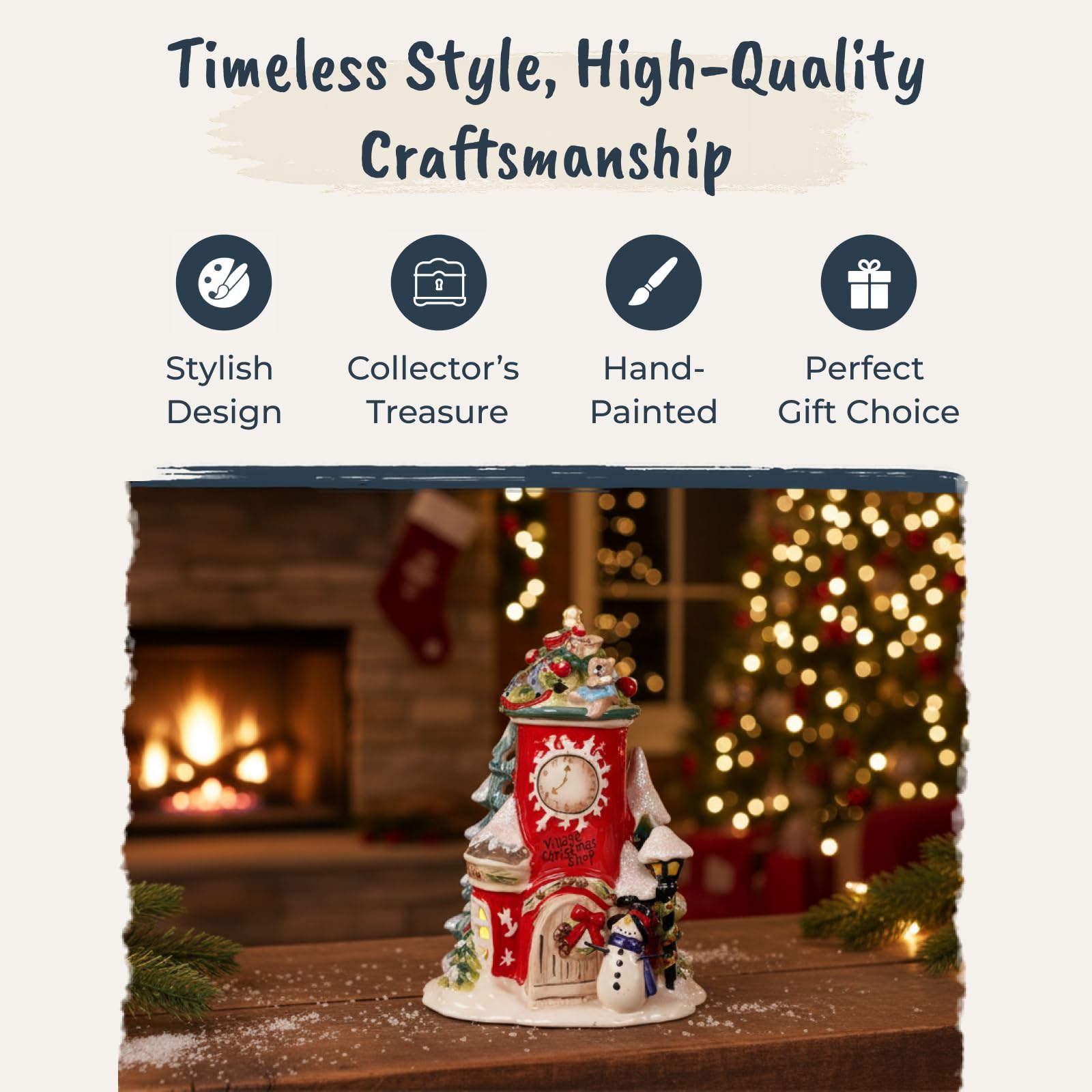 Amazon.com: Blue Sky Clayworks 15597 Village Christmas Shop Candle